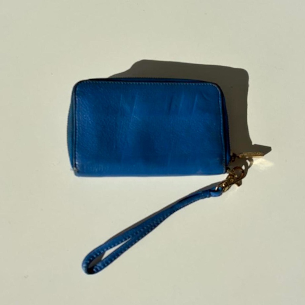 Blue Leather Wristlet Wallet - Picture 2 of 5
